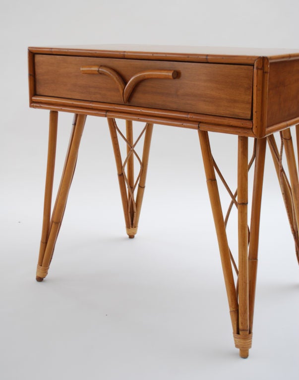 Rattan Nightstand or End Table 1