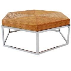 Used Rattan Cocktail Table, Manner of Milo Baughman