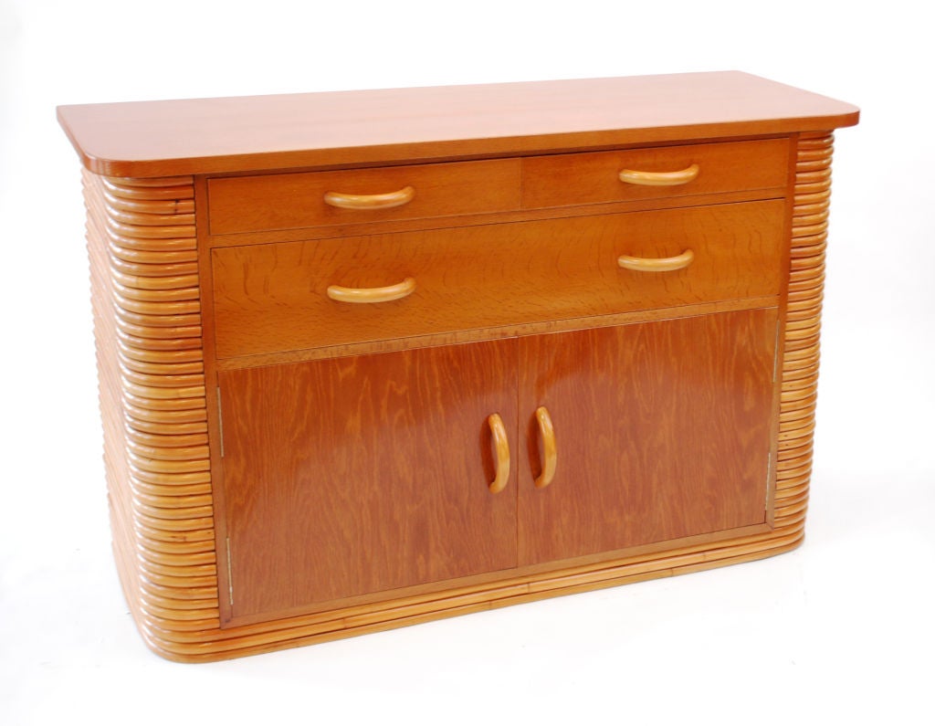 Rattan Cabinet in the Manner of Paul Frankl