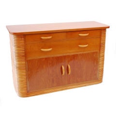 Used Rattan Cabinet in the Manner of Paul Frankl