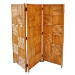 Vintage Rattan Screen in the Manner of Paul Frankl
