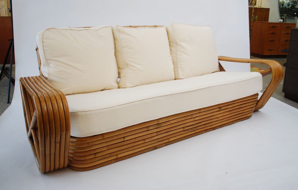 Rattan Sofa in the Manner Paul Frankl