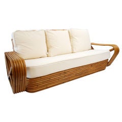 Rattan Sofa in the Manner Paul Frankl