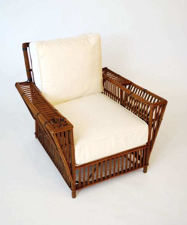 Art Deco Split Reed Lounge Chair For Sale 1