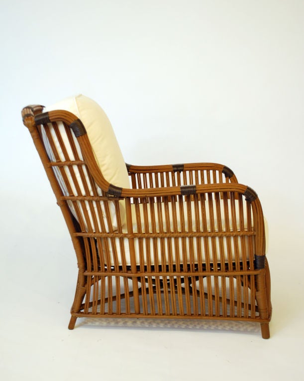 Mid-20th Century Art Deco Split Reed Lounge Chair For Sale
