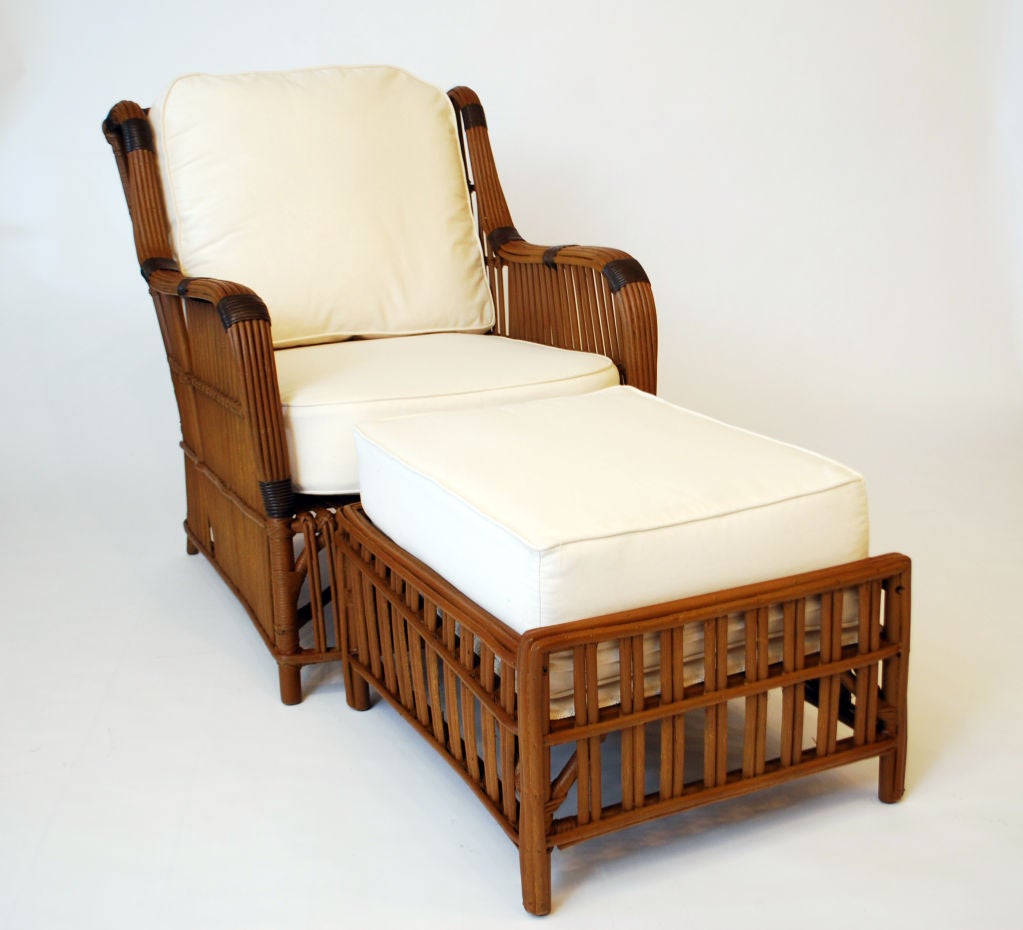 Art Deco Split Reed Lounge Chair For Sale 3