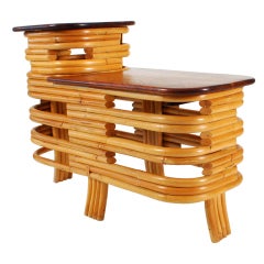 Rattan End Table, Manner of Paul Frankl