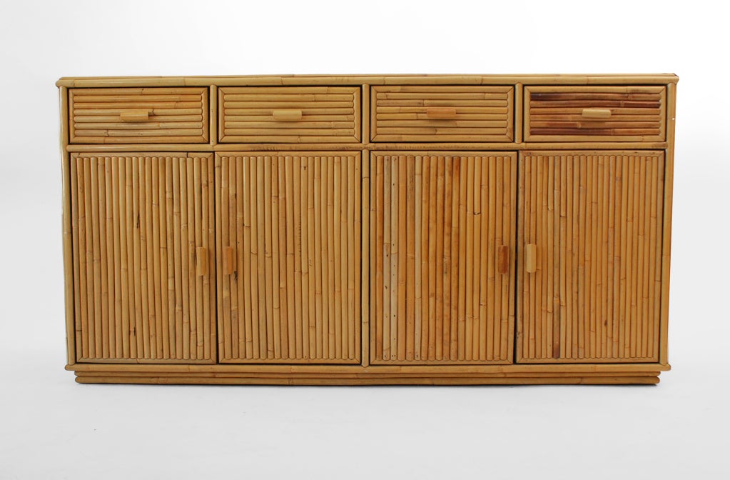 American Vintage Rattan Cabinet/Dresser For Sale