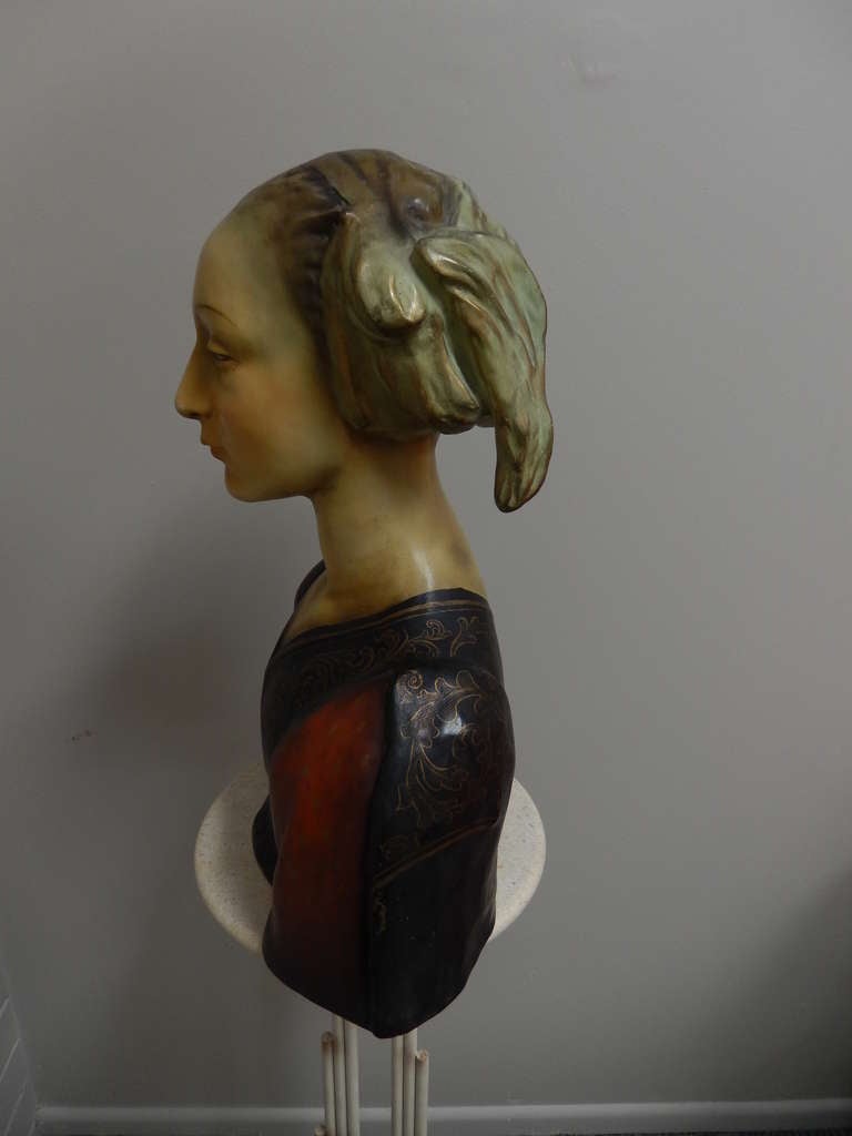 Italian Antonio Pallaiolo Bisque Bust of a Renaissance Woman