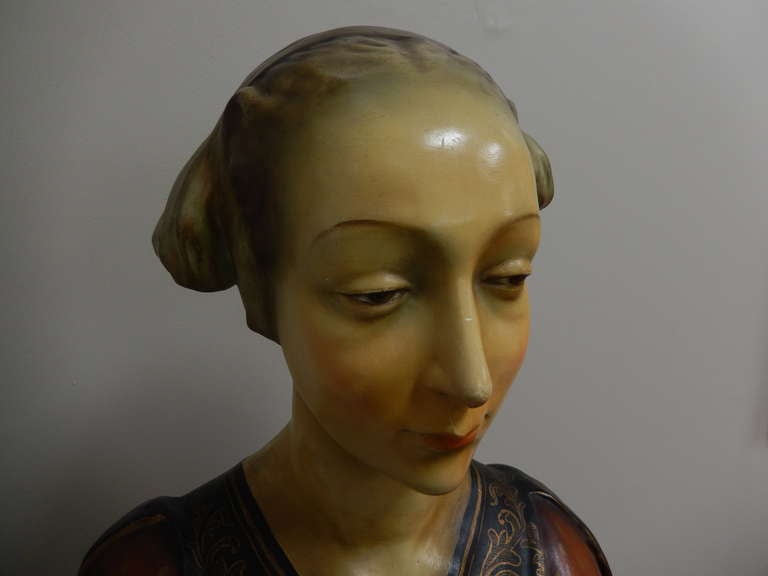 Antonio Pallaiolo Bisque Bust of a Renaissance Woman 1