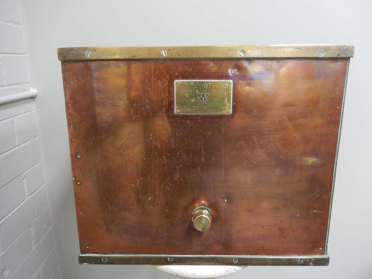 Superb 19th century copper water chest, lined in nickel, and trimmed in brass. Made by James Farqumarson & Sons, Houndsdish, London.  

Beautiful vintage condition overall.