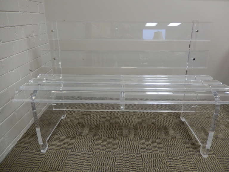 American Modernist Acrylic Lucite Bench