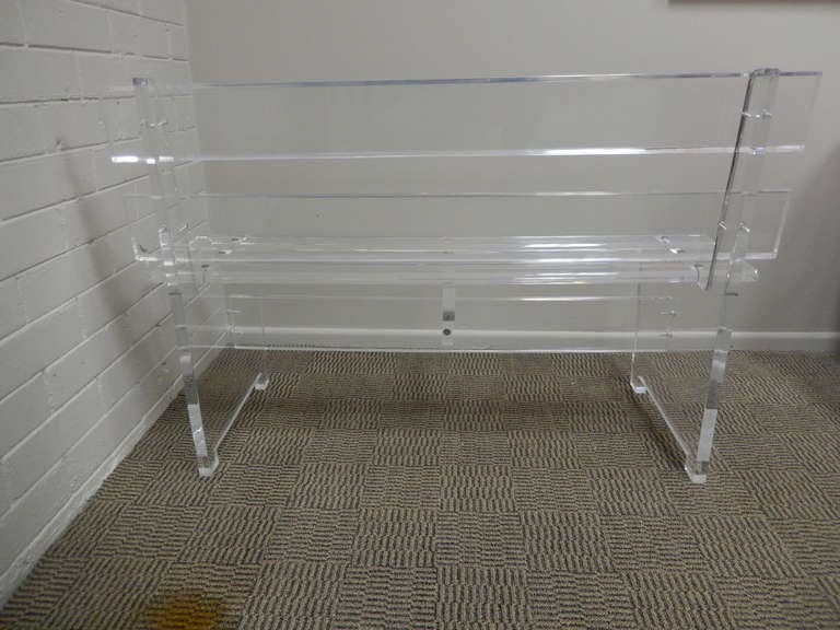 Mid-Century Modern Modernist Acrylic Lucite Bench