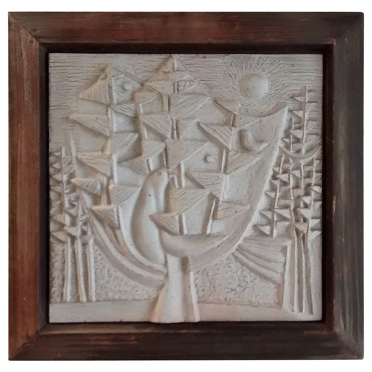 Magnificent Danish Modern Glazed Pottery Hanging Sculpture