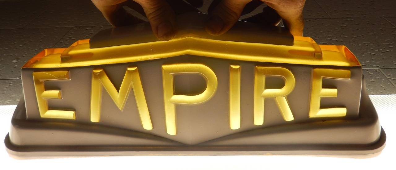 American Superlative Empire Cab Company Glass Roof Light Art Deco Period For Sale