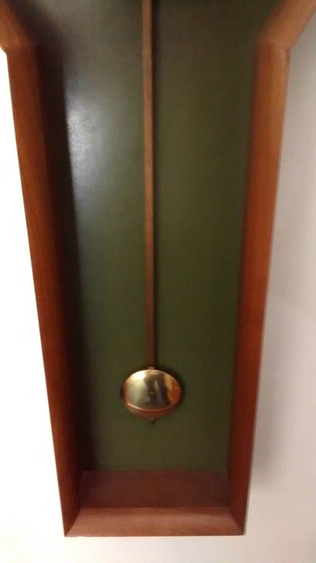 Wall Mounted Pendulum Clock by George Nelson for Howard Miller For Sale 4