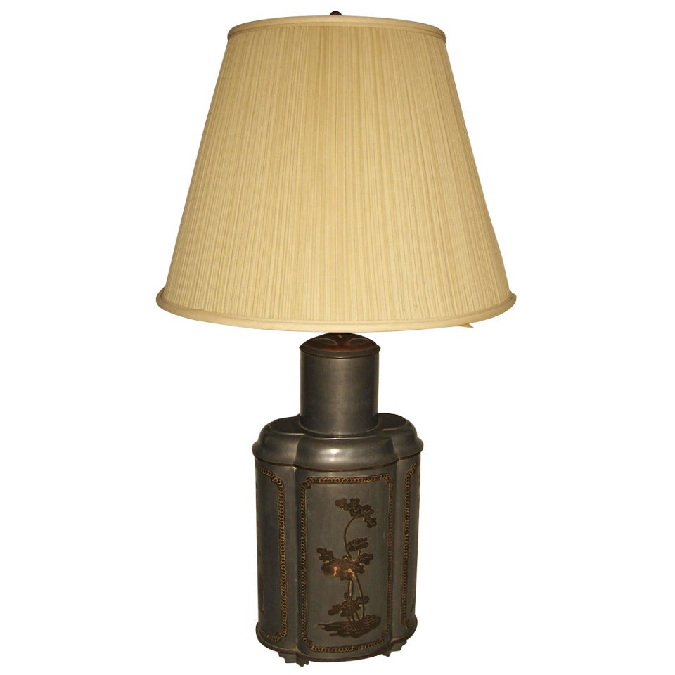 Frederick Cooper Vintage Asian Tea Canister Style Table Lamp