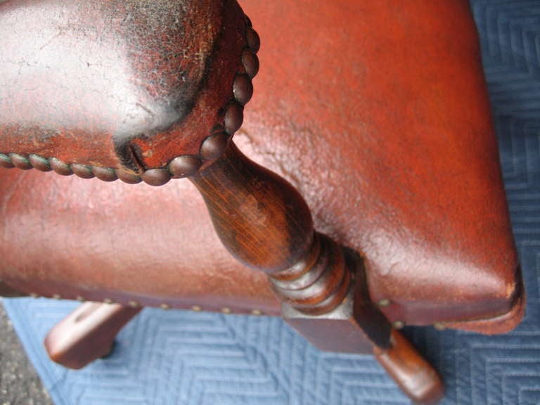 1920's Period British Colonial Style Leather Office Chair 2