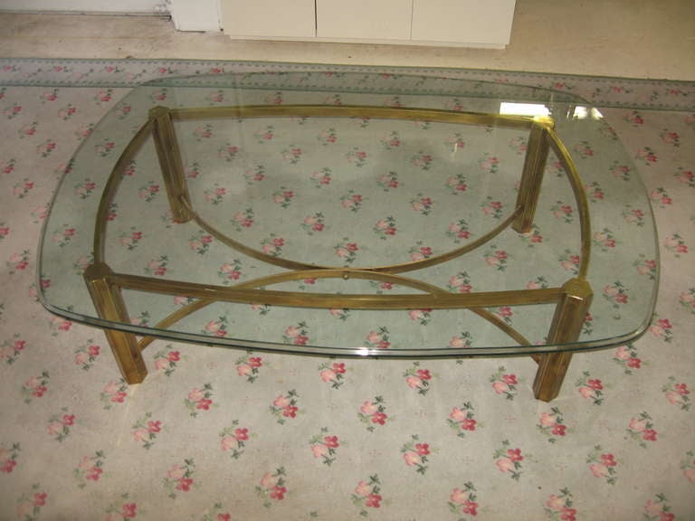 Mid-Century Modern Mastercraft for Baker Furniture Large Brass Coffee Table