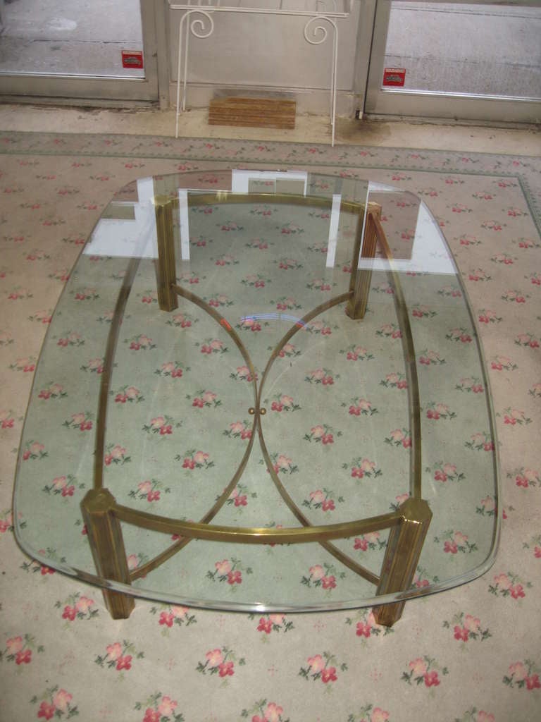 Late 20th Century Mastercraft for Baker Furniture Large Brass Coffee Table