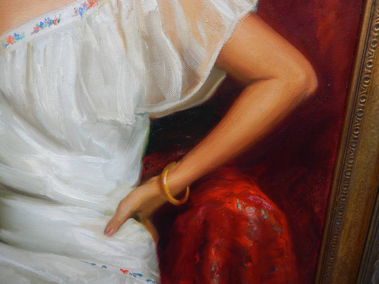 Cuban Felix de Cossio Oil On Canvas Portrait of a Woman