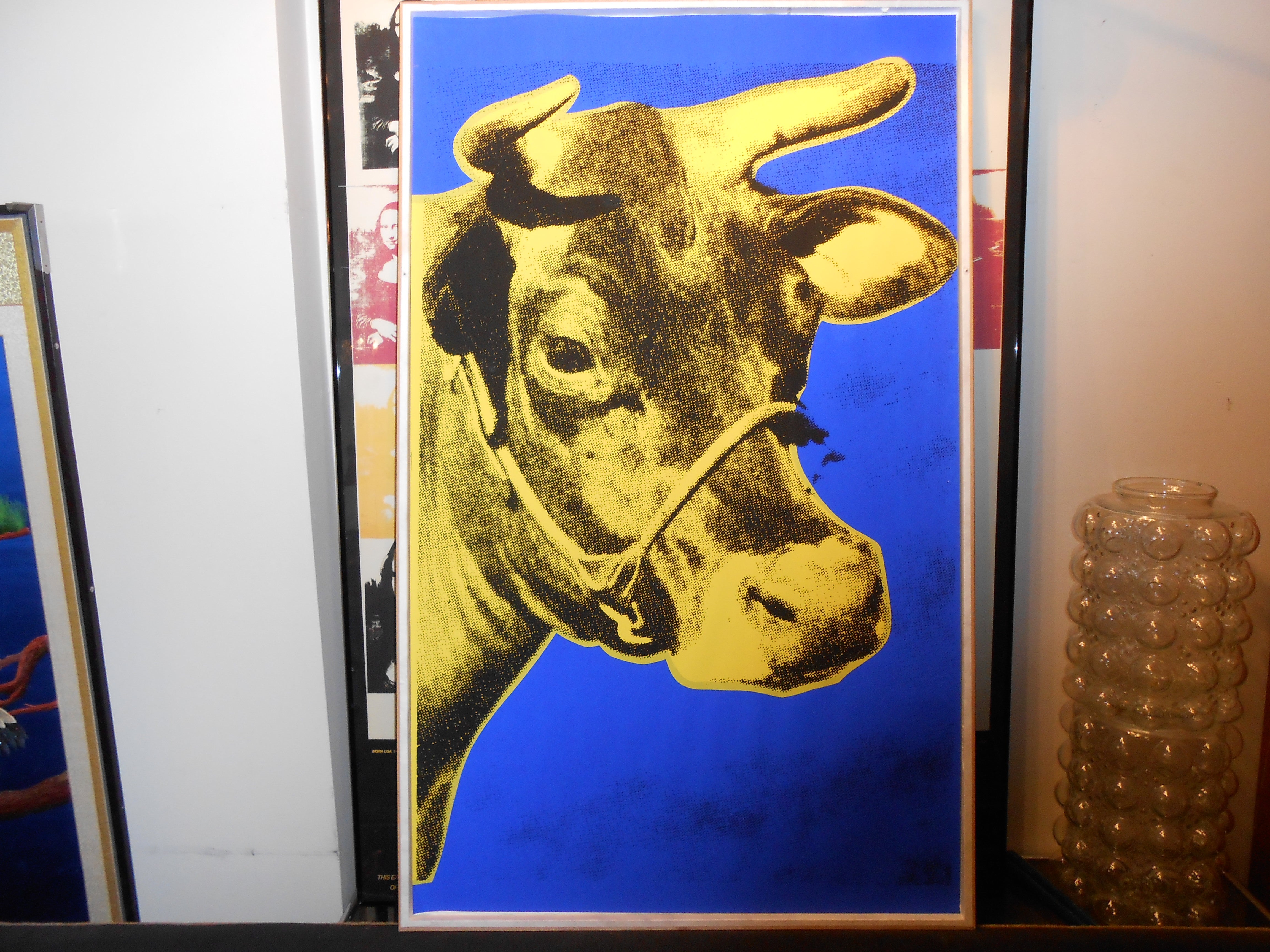 Andy Warhol 1989 Ny Retrospective Cow Wallpaper, Blue & Yellow