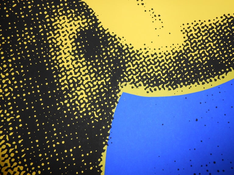 Andy Warhol 1989 Ny Retrospective Cow Wallpaper, Blue & Yellow 1