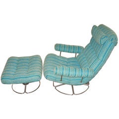 Mid Century Modern Lounge Chair and Ottoman