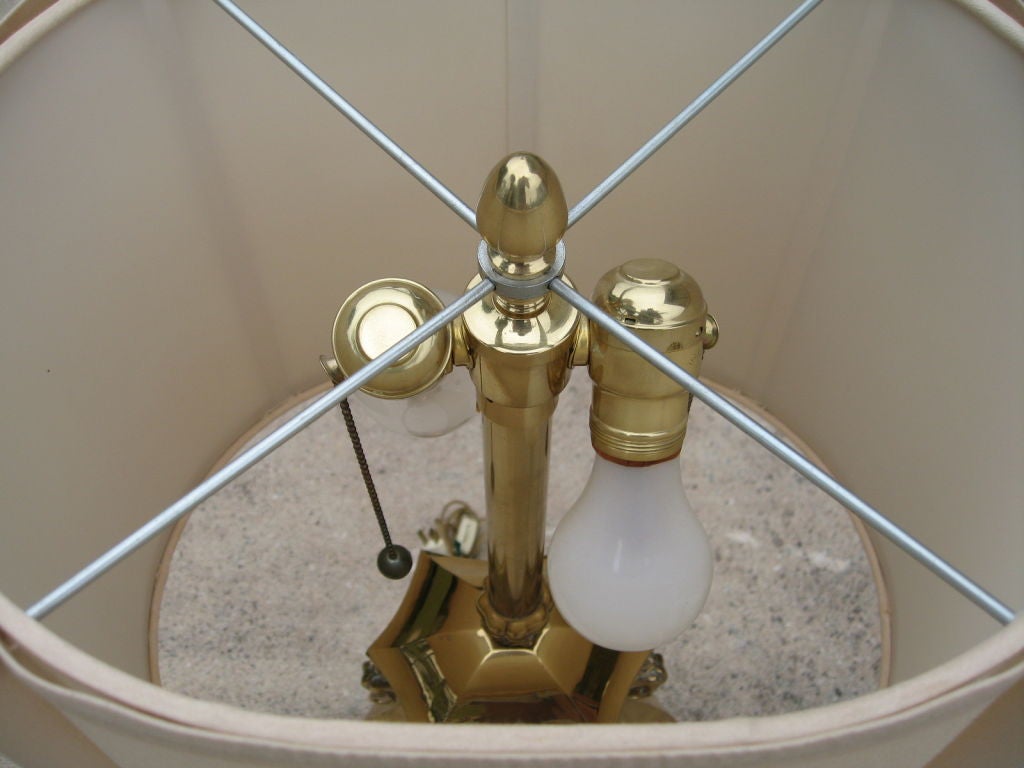 Mid-20th Century Marbro Lamp Company Single Asian Form Brass Table Lamp