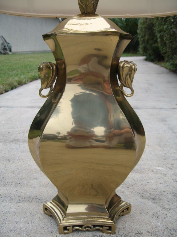 Marbro Lamp Company Single Asian Form Brass Table Lamp 1