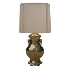 Marbro Lamp Company Single Asian Form Brass Table Lamp