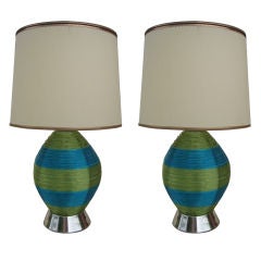 Pair of Spun Fiberglas Table Lamps
