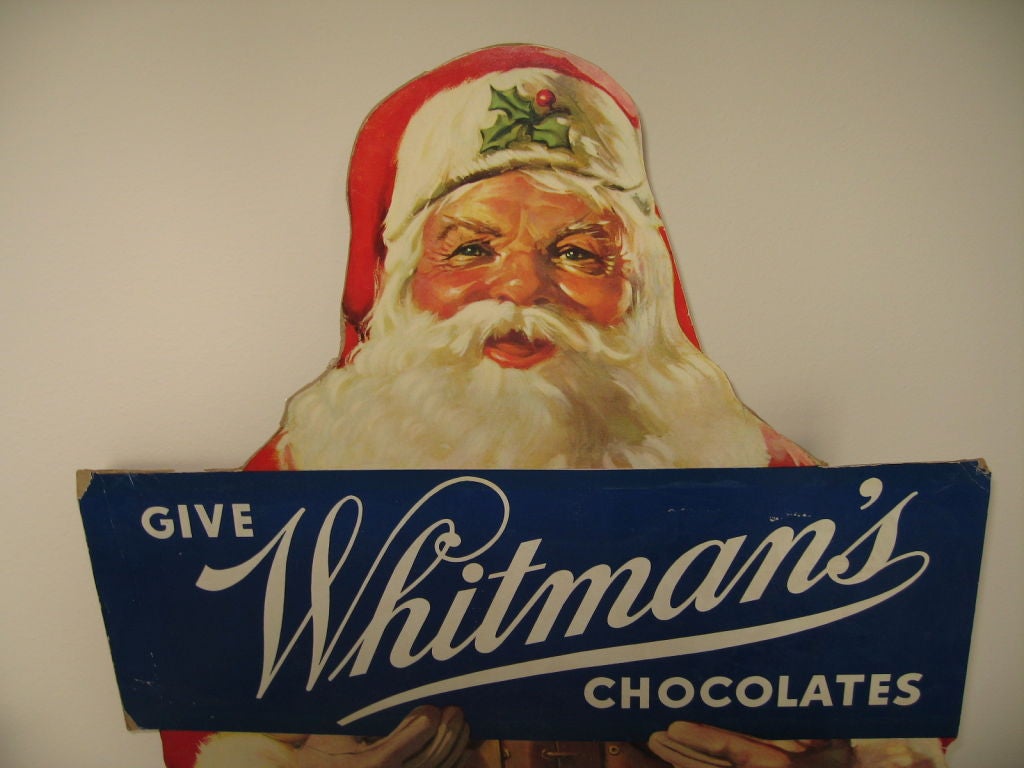 American Amazing Santa Advertising Stand Up Sign for Whitman's Candy