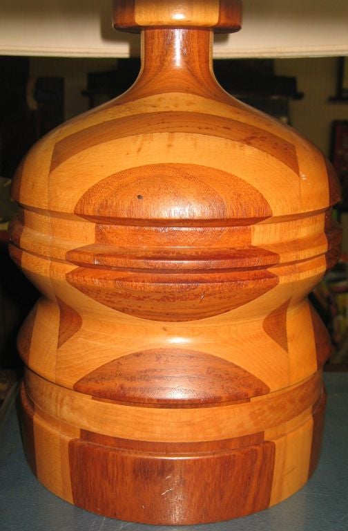 Pair of Lathe Turned Baluster Form Table Lamps