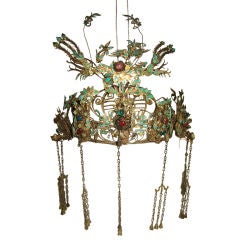 Qing Dynasty Chinese  Provencial Kingfisher Headdress