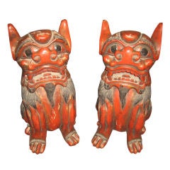 Superb Pair of Antique Chinese Foo Dogs