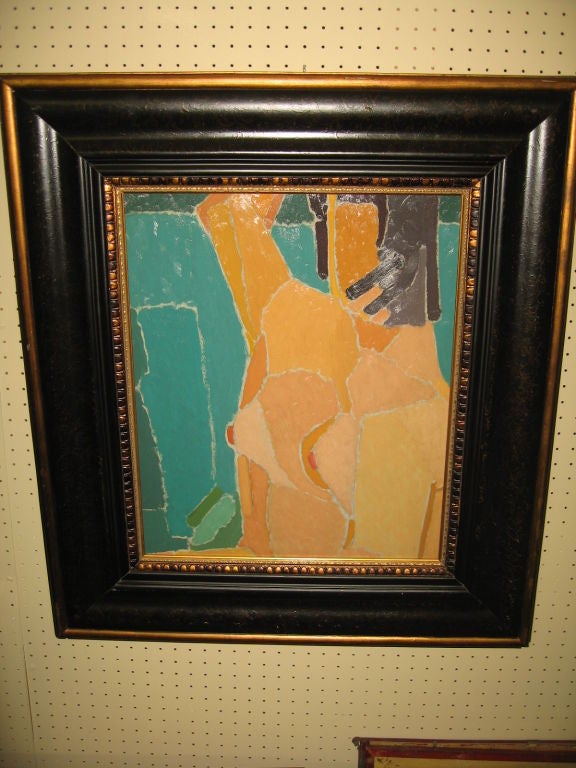 Mid-20th Century Ralph Gagnon Oil on Artist Board of Female Nude