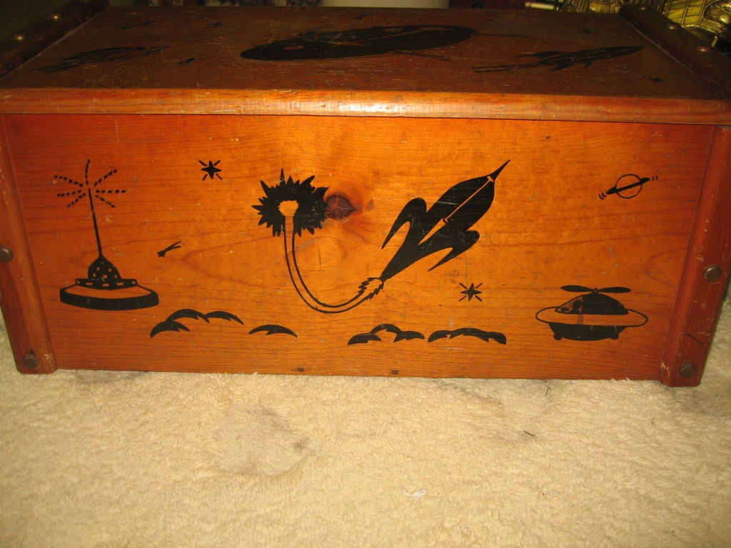 American Rare Strand Toy Chest With Space Age Graphics