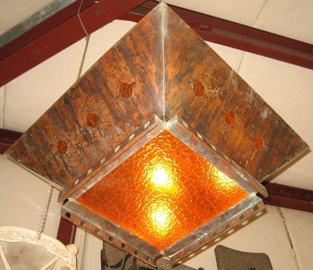 20th Century Arts and Crafts Period Copper Chandelier