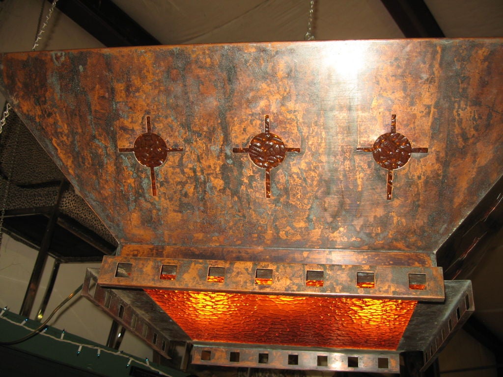 Arts and Crafts Period Copper Chandelier 1