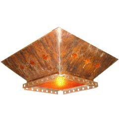 Arts and Crafts Period Copper Chandelier