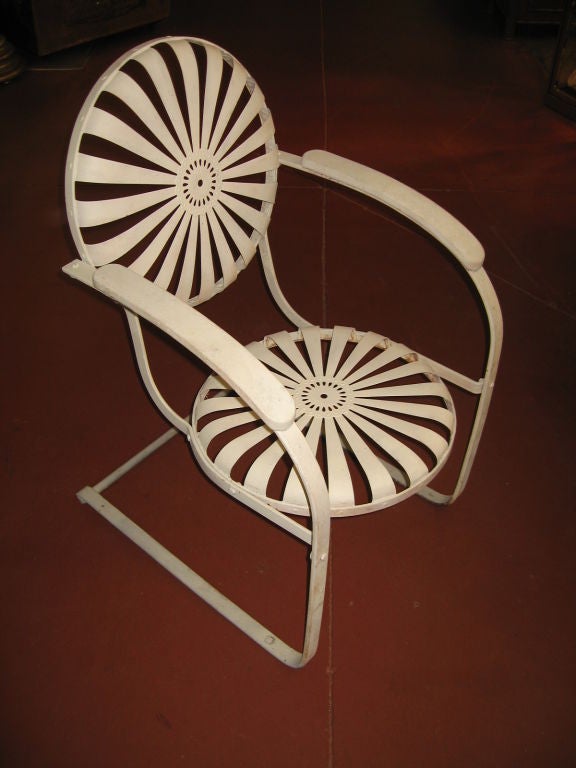 French Pair of Amazing Francoise Carre Casablanca Garden Chairs
