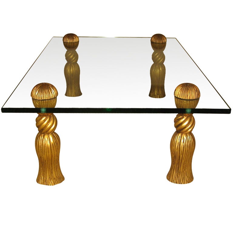 Phyllis Morris Gilt Metal Tassel Coffee Table