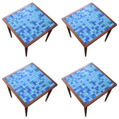 Set of Four Raymor Italian Glass Mosaic Stacking Tables