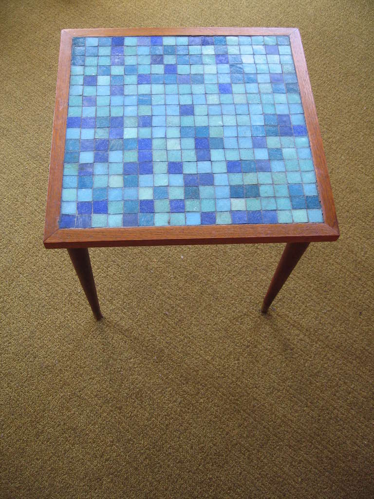 Set of Four Raymor Italian Glass Mosaic Stacking Tables In Excellent Condition In Southfield, MI