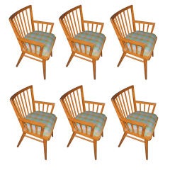 Set of Six Dining Chairs by Russell Wright for Conant Ball