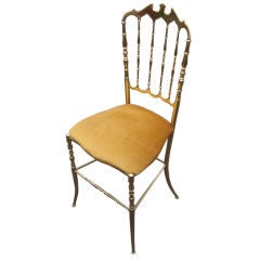 Vintage Chiavari Solid Brass Side Chair