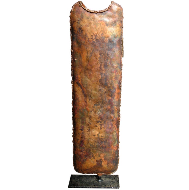 Marcello Fantoni Signed Copper Vase on Stand