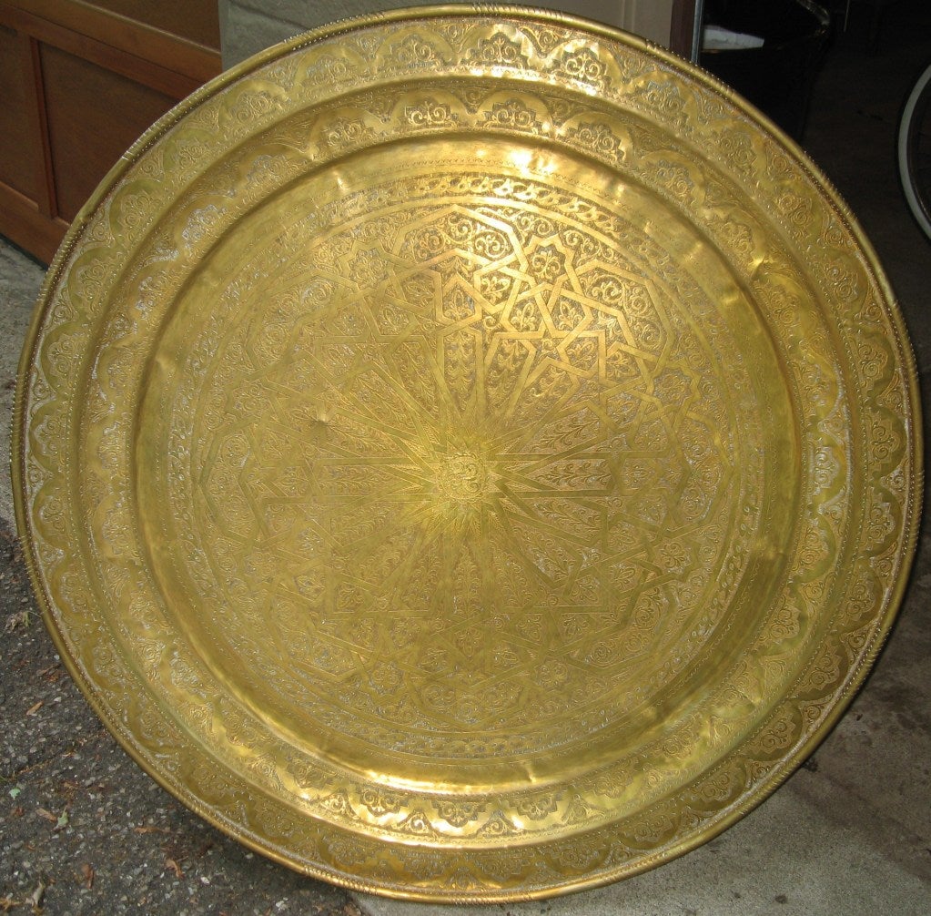 Magnificent Moroccan Brass Tray Design Coffee Table 6