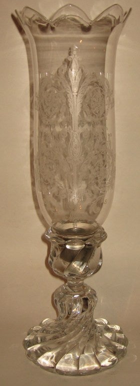 Late 50's pair of signed Baccarat crystal 
